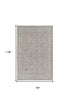 7' X 10' Silver Taupe and Blue Oriental Power Loom Worn Faded Area Rug With Fringe